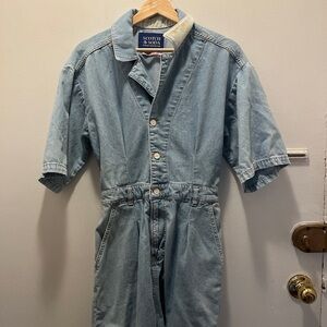Scotch & Soda Denim Romper with Yellow Accents